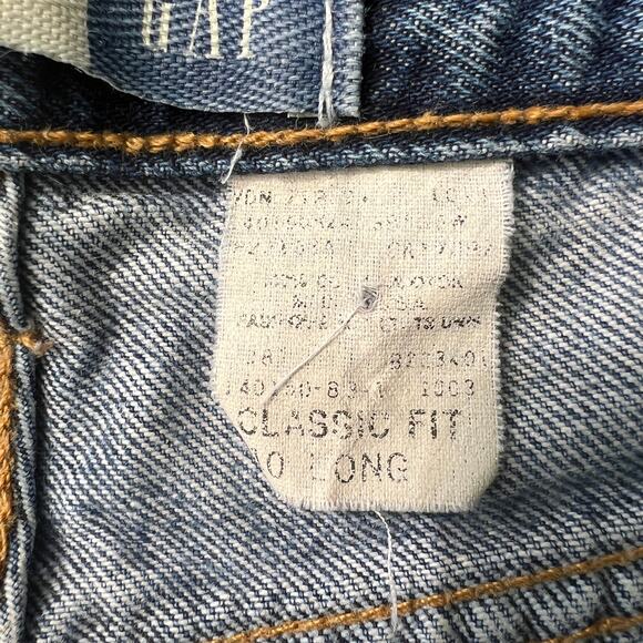 Vintage GAP Blue Jeans Classic Fit High Rise Straight Leg Denim – Fits 10 Long - Picture 7 of 9